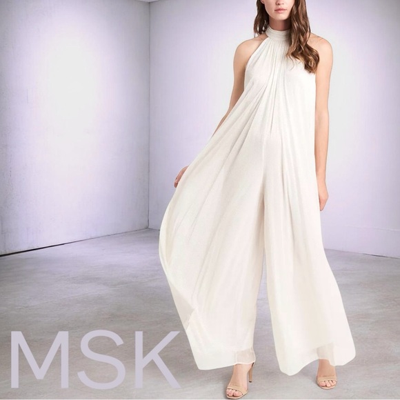 MSK Pants - MSK
High-Neck Sparkle-Mesh Wide-Leg Jumpsuit Sz Large